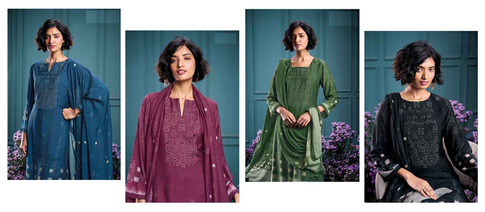 DIVINE MESSENGER | Divine Fab Latest Ladies Suits | PREMIUM BEMBERG SILK PRINTED WITH EXTRA SLEEVES