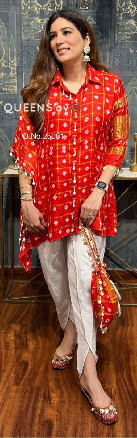 DIVINE MESSENGER | QUEENS'av®️  Pure soft silk bandhani kaftan designer dress