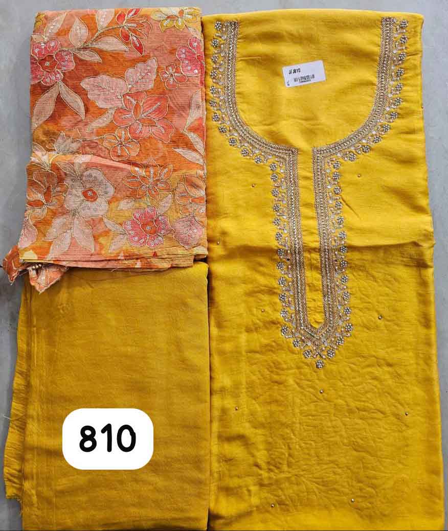 DIVINE MESSENGER | 810-Divine Fab Latest Ladies Suits | KHADI SILK with work CHINON DUPATTA