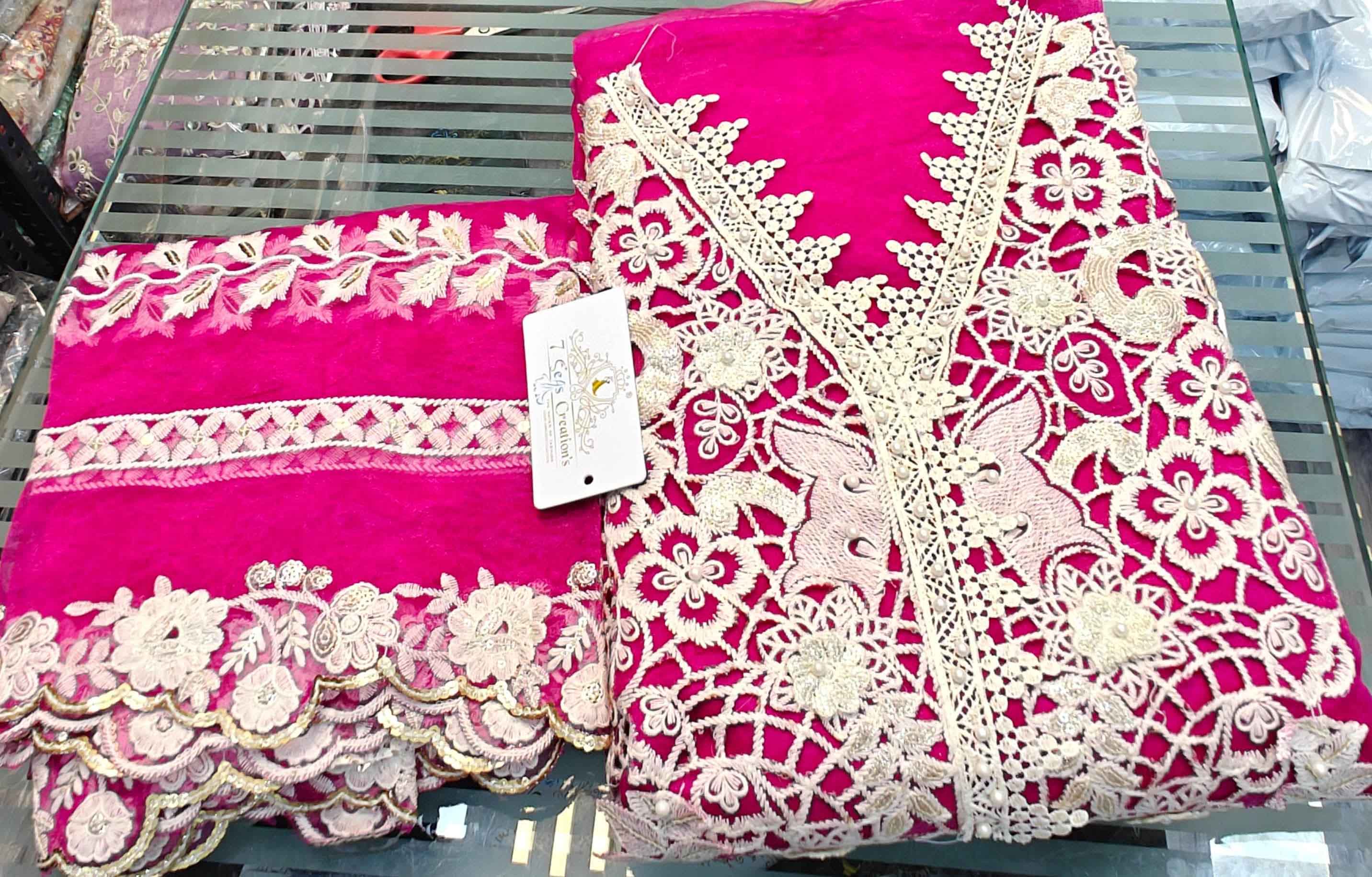 DIVINE MESSENGER | Divine Fab Latest Ladies Suits | embroidery, sequins, cutting pasting work, Mottis, 3d flower work