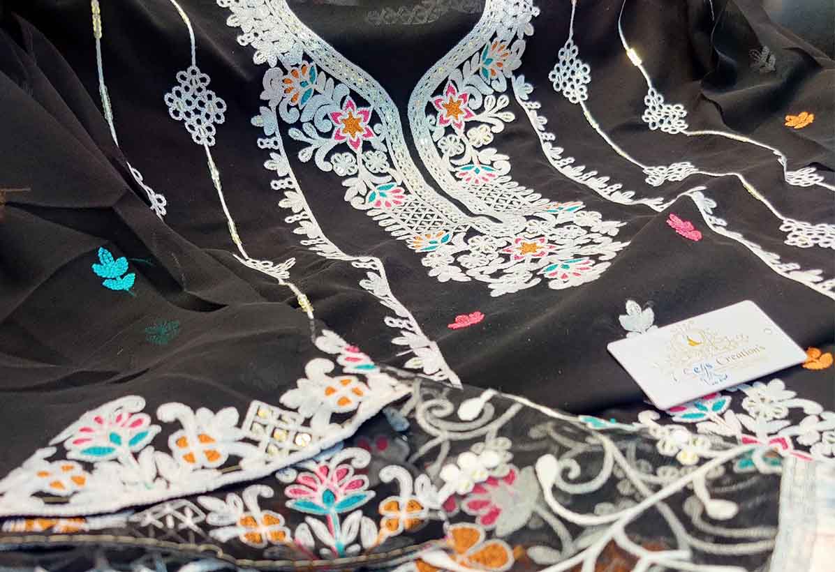 DIVINE MESSENGER | Latest Ladies Suits | Georgette with beautiful Multi-colored embroidery Semi-stitched 03