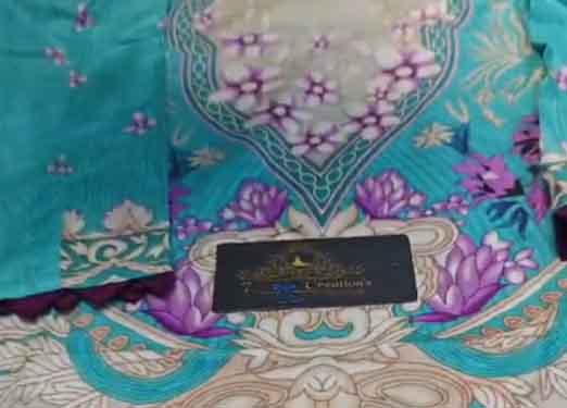 Cotton with beautiful digital printing Crochet laces used on neck & sleeves