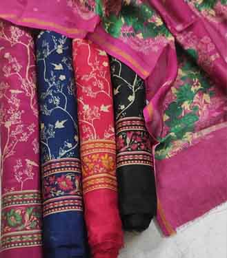 DIVINE MESSENGER Latest Ladies Suits | pure Chanderi print dupatta . Santoon material. each Designs