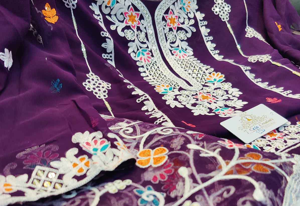 DIVINE MESSENGER | Latest Ladies Suits | Georgette Seperate patch provided with heavy embroidery 05