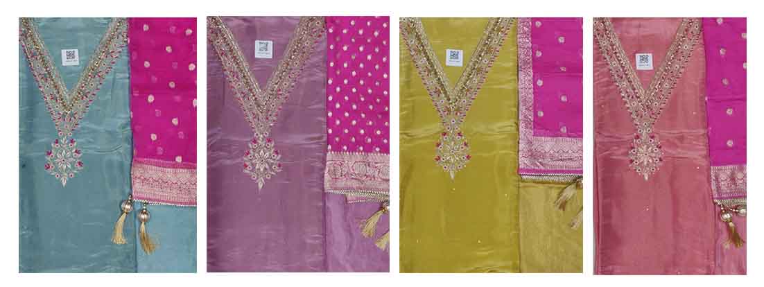DIVINE MESSENGER | Divine Fab Latest Ladies Suits | pure tissue shimmer silk handwork Dupatta