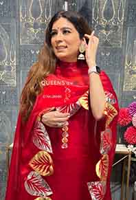 QUEENS'av®️ Pure shimmer organza shirt full size red