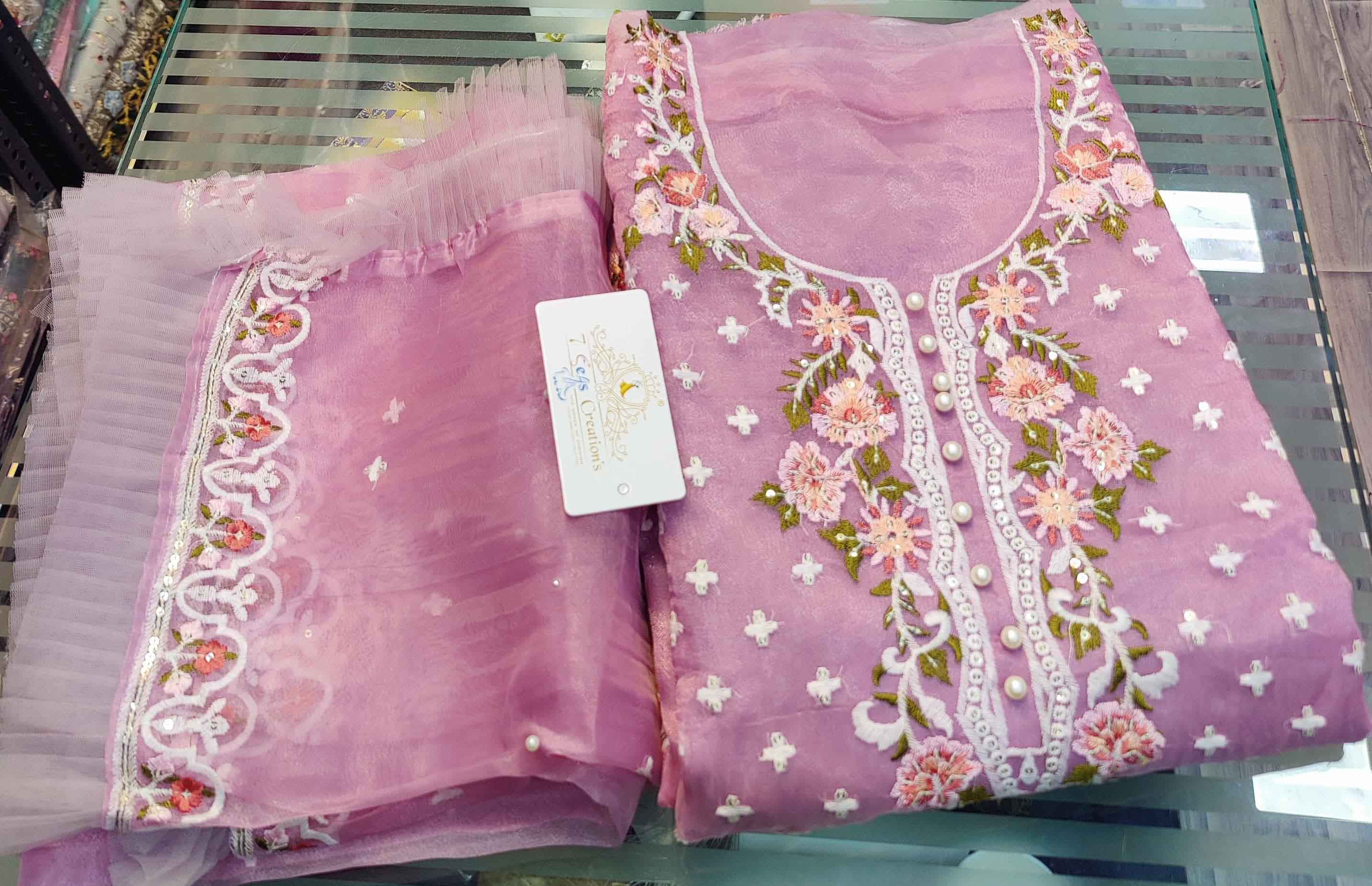 DIVINE MESSENGER | Divine Fab Latest Ladies Suits | Organza with beautiful Multi-colored embroidery, sequins & mottis