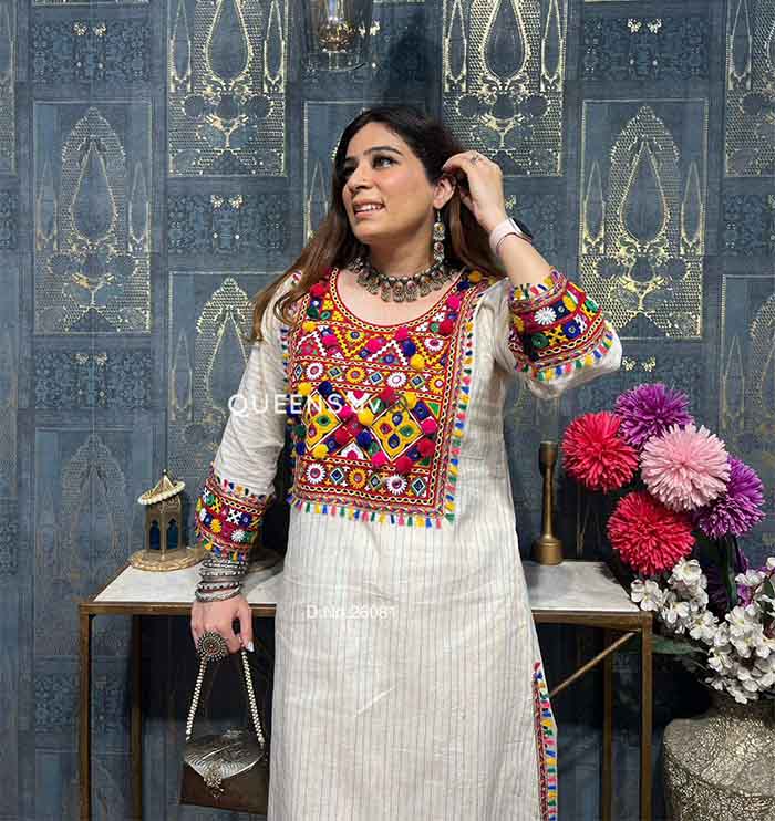 DIVINE MESSENGER | Divine Fab Latest Ladies Suits | QUEENS'av®️ Pure organic cotton stitched chogha set rich kutch work
