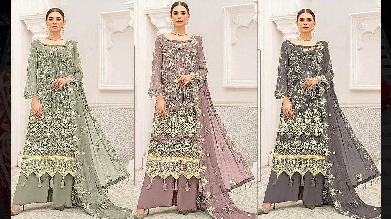 Ramsha Latest Ladies Suits | TOP:- GEORGET EMBROIDERY | Pre-Booking #shorts