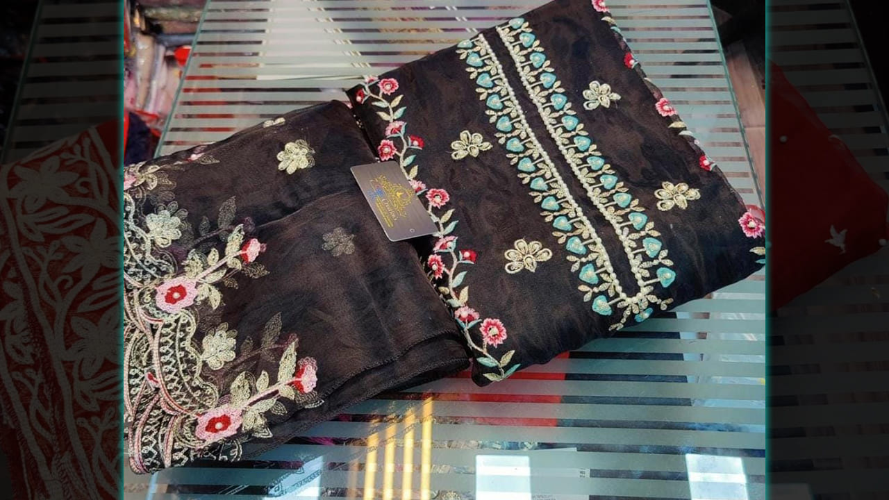 7 Seas Latest Suits | Organza  With Beautiful Multi-Colored Embroidery & Sequins Work All Over