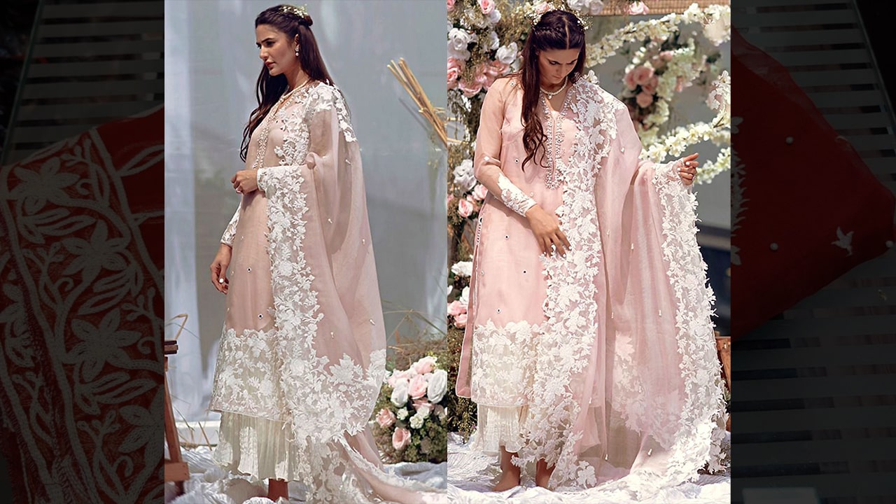 FAUX GEORGETTE WITH FRONT AND BACK HEAVY EMBROIDERY AND SEQUENCE / MOTI WORK