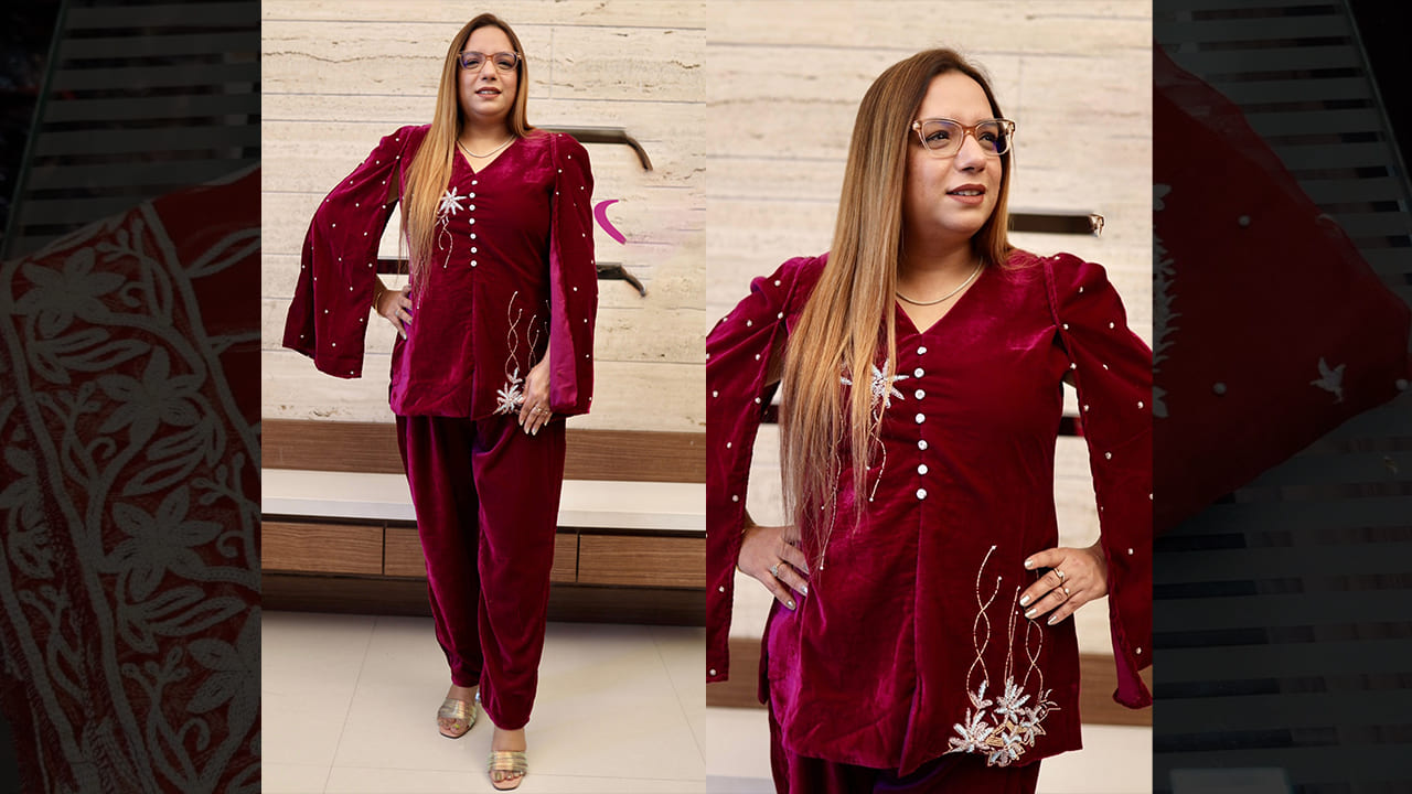 Divine Fab Latest Suits | Beautiful Velvet Coord Set With Hand Embroidery & Designer Sleeves
