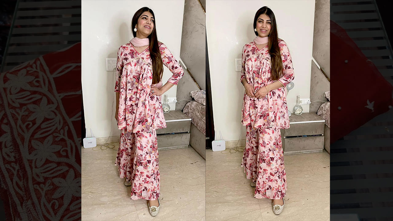 Divine Fab Latest Ladies Suits | Beautiful Muslin Alina Bhatt Style Sharara Set With Embroidery