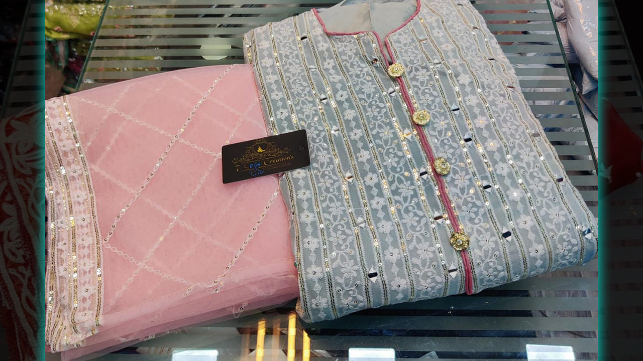7 Seas Latest Suits | Georgette With Beautiful Embroidery, Sequins & Original Mirror Work All Over