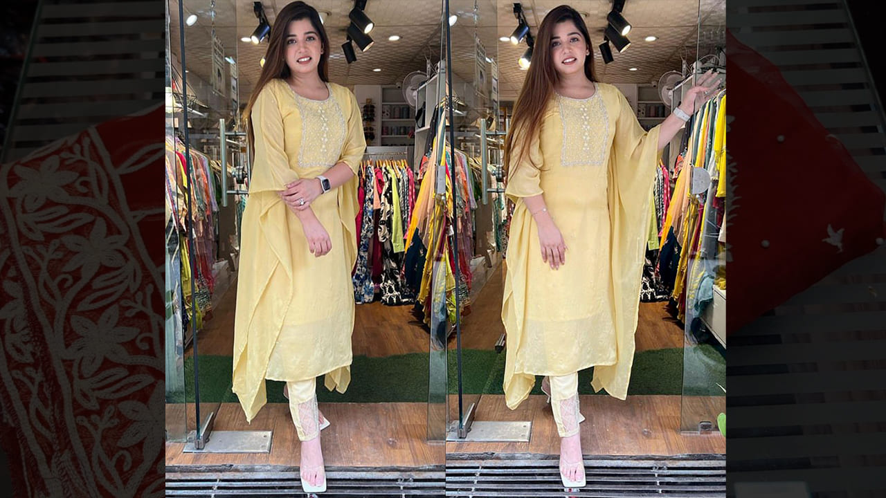 Divine Fab Latest Suits | Beautiful Pure Chinnon Kaftan Set With Hand Embroidery