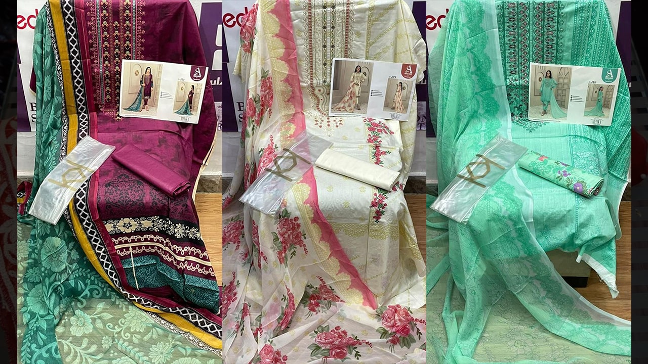 Divine Fab Latest Suits | Unstitched Embroidered Digital Printed Lawn Shirts with Digital Printed