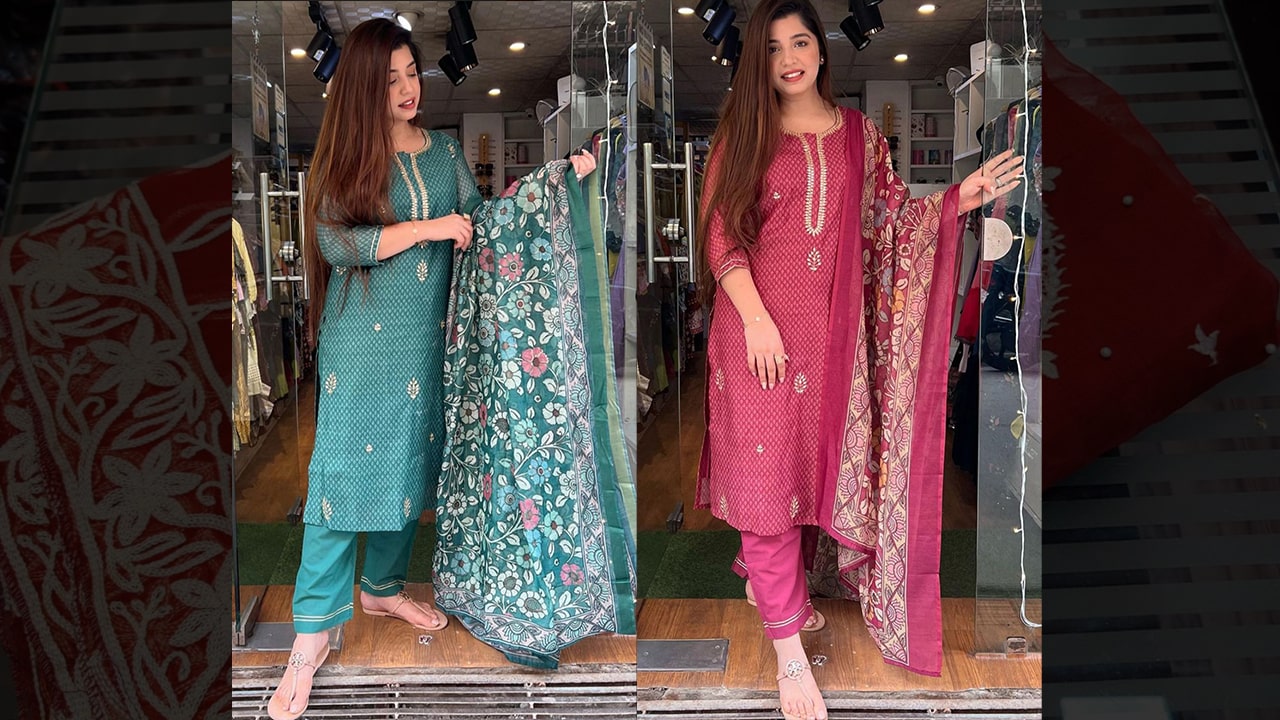 Divine Fab Latest Ladies Suits | Beautiful Chanderi Stitched Kurta With Gota Embroidery