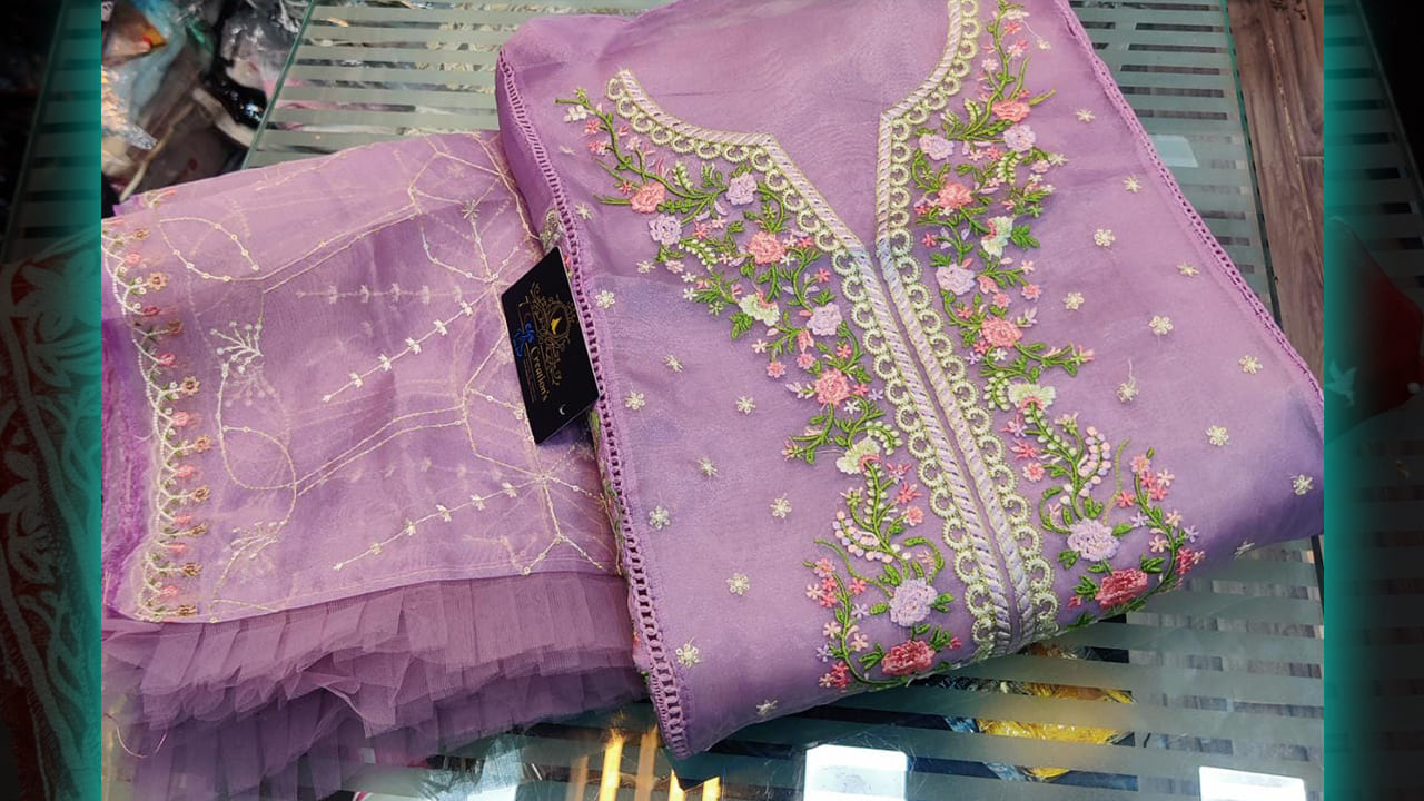 7Seas Creation's Latest Suits | Organza Beautiful & Heavy Embroidery With Sequins Work All Over